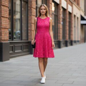 cece hot pink dress | Dresses | Cece Nwt Bright Lace Shortsleeve Shift shoes to wear with hot pink dress